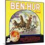 Redlands, California, Ben-Hur Brand Citrus Label-Lantern Press-Mounted Art Print