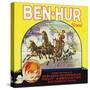 Redlands, California, Ben-Hur Brand Citrus Label-Lantern Press-Stretched Canvas