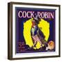 Redlands, California, Cock-Robin Brand Citrus Label-Lantern Press-Framed Art Print