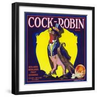 Redlands, California, Cock-Robin Brand Citrus Label-Lantern Press-Framed Art Print