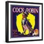 Redlands, California, Cock-Robin Brand Citrus Label-Lantern Press-Framed Art Print