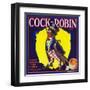 Redlands, California, Cock-Robin Brand Citrus Label-Lantern Press-Framed Art Print