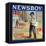 Redlands, California, Newsboy Brand Citrus Label-Lantern Press-Framed Stretched Canvas