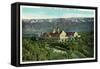 Redlands, California - Panoramic Exterior View of a Californian Home in the Foothills, c.1921-Lantern Press-Framed Stretched Canvas