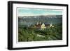 Redlands, California - Panoramic Exterior View of a Californian Home in the Foothills, c.1921-Lantern Press-Framed Art Print