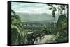 Redlands, California - View from Smiley Heights-Lantern Press-Framed Stretched Canvas