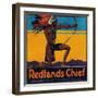 Redlands Chief Orange Label - Redlands, CA-Lantern Press-Framed Art Print