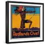 Redlands Chief Orange Label - Redlands, CA-Lantern Press-Framed Art Print