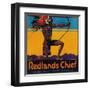 Redlands Chief Orange Label - Redlands, CA-Lantern Press-Framed Art Print