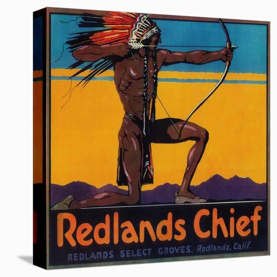 Redlands Chief Orange Label - Redlands, CA-Lantern Press-Stretched Canvas