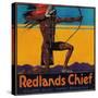 Redlands Chief Orange Label - Redlands, CA-Lantern Press-Stretched Canvas