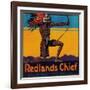 Redlands Chief Orange Label - Redlands, CA-Lantern Press-Framed Art Print