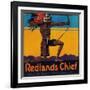 Redlands Chief Orange Label - Redlands, CA-Lantern Press-Framed Art Print