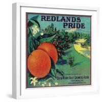 Redlands Pride Orange Label - Redlands, CA-Lantern Press-Framed Art Print