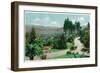 Redlands valley and orchards from Smiley's Heights - Redlands, CA-Lantern Press-Framed Art Print