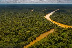 Rainforest Aerial, Yavari-Mirin River, Oxbow Lake and Primary Forest, Amazon Region, Peru-Redmond Durrell-Mounted Photographic Print