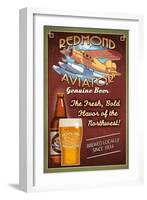 Redmond, Washington - Aviator Beer-Lantern Press-Framed Art Print