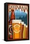 Redmond, Washington - Beervana Vintage Sign-Lantern Press-Framed Stretched Canvas