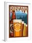 Redmond, Washington - Beervana Vintage Sign-Lantern Press-Framed Art Print