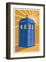 Redmond, Washington - British Police Call Box - Letterpress-Lantern Press-Framed Art Print