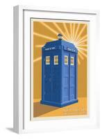 Redmond, Washington - British Police Call Box - Letterpress-Lantern Press-Framed Art Print