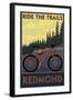 Redmond, Washington - Ride the Trails-Lantern Press-Framed Art Print