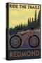 Redmond, Washington - Ride the Trails-Lantern Press-Stretched Canvas