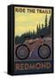 Redmond, Washington - Ride the Trails-Lantern Press-Framed Stretched Canvas