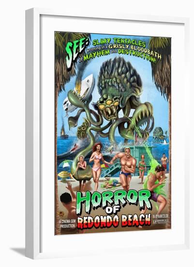 Redondo Beach, California - Alien Attack Horror-Lantern Press-Framed Art Print