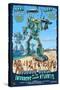 Redondo Beach, California - Atlantean Invaders-Lantern Press-Stretched Canvas