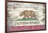 Redondo Beach, California - Barnwood State Flag-Lantern Press-Framed Art Print