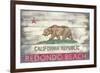 Redondo Beach, California - Barnwood State Flag-Lantern Press-Framed Art Print