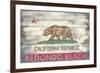 Redondo Beach, California - Barnwood State Flag-Lantern Press-Framed Premium Giclee Print