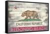 Redondo Beach, California - Barnwood State Flag-Lantern Press-Framed Stretched Canvas