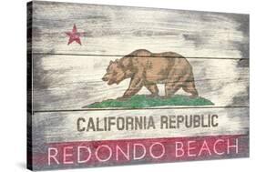 Redondo Beach, California - Barnwood State Flag-Lantern Press-Stretched Canvas