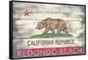 Redondo Beach, California - Barnwood State Flag-Lantern Press-Framed Stretched Canvas