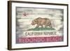 Redondo Beach, California - Barnwood State Flag-Lantern Press-Framed Art Print