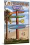 Redondo Beach, California - Destination Sign-Lantern Press-Mounted Art Print