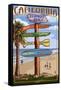 Redondo Beach, California - Destination Sign-Lantern Press-Framed Stretched Canvas