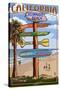 Redondo Beach, California - Destination Sign-Lantern Press-Stretched Canvas