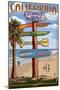 Redondo Beach, California - Destination Sign-Lantern Press-Mounted Art Print