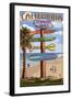 Redondo Beach, California - Destination Sign-Lantern Press-Framed Art Print