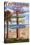 Redondo Beach, California - Destination Sign-Lantern Press-Stretched Canvas