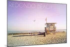 Redondo Beach, California - Lifeguard Shack Sunrise-Lantern Press-Mounted Art Print