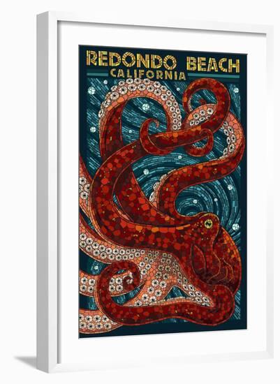 Redondo Beach, California - Octopus Mosaic-Lantern Press-Framed Art Print