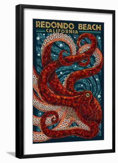 Redondo Beach, California - Octopus Mosaic-Lantern Press-Framed Art Print