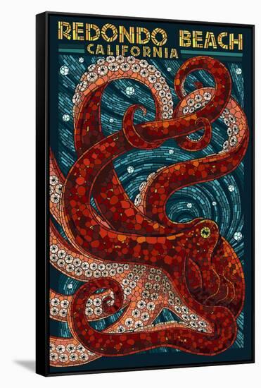 Redondo Beach, California - Octopus Mosaic-Lantern Press-Framed Stretched Canvas