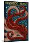 Redondo Beach, California - Octopus Mosaic-Lantern Press-Stretched Canvas