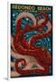 Redondo Beach, California - Octopus Mosaic-Lantern Press-Framed Art Print