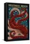 Redondo Beach, California - Octopus Mosaic-Lantern Press-Framed Stretched Canvas